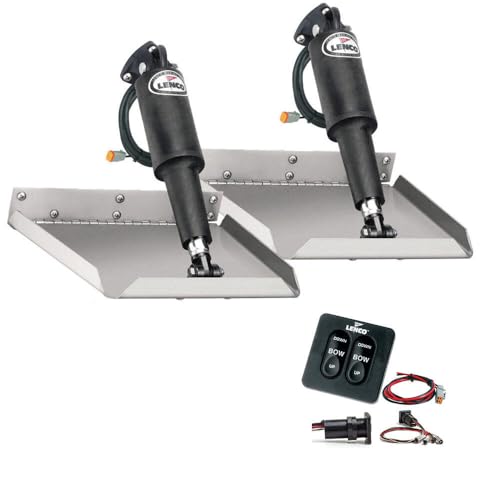 LENCO MARINE 12x12 Edgemount Trim Tab Kit with Standard Tactile Switch 12V