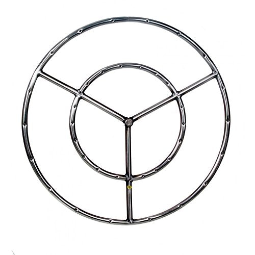 Alpine Flame 22-inch Stainless Round Double Natural Gas Fire Pit Ring Burner