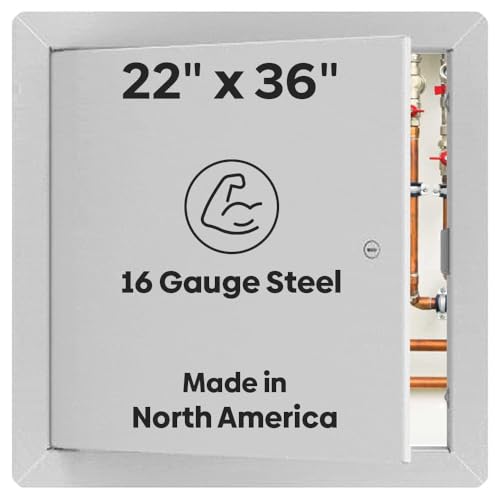 Best 22" x 36" Drywall Access Panel for Wall & Ceiling - Universal Flush Steel Access Door with Exposed Flange, 16-Gauge Steel, White Powder Coat, LEED Ready for Plumbing, HVAC & Electrical, BA-UAP