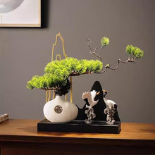 Fake Plants Living Room Decoration Porch Cabinet Office Welcome Pine Bonsai Simulation Pine Bonsai Ornaments Zen Decorations Simulation Bonsai Tree