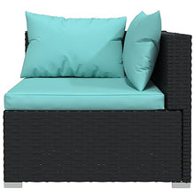 AJSEOYBS Outdoor Patio Set,Outdoor Garden Furniture,12 Piece Patio Lounge Set with Cushions Black Poly Rattan,for Deck, Patio, Garden, Poolside, Backyard