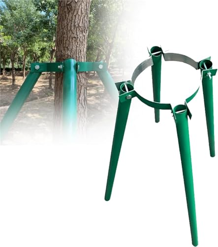 REMYS Windproof Plant Fixed Support Frame for 4"-15" Dia Tree Protection, Heavy Duty Tree Stake Supports, 3 4 5 6 7 8 Ft Tall(Green-Dia (15 5/7in),7.2ft)