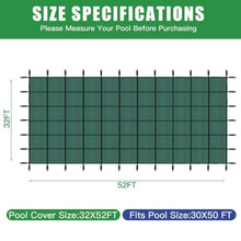 LMAOSS Inground Pool Safety Cover, Fits 30x50 Ft Rectangular Swimming Pools, High Strength Mesh Winter Pool Cover with Triple Stitching, Reinforced Straps, Anchors & Installation Tools