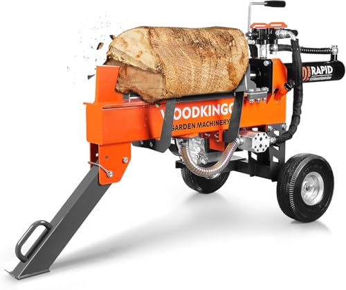 WOODKINGO Log Splitter, 20 Ton, Gas Powered 7 HP 212CC Engine, Automatic Wood Splitting Wedge Machine,Commercial Quality for Fireplace Burning Firewood Supply Forestry Harvesting,Orange