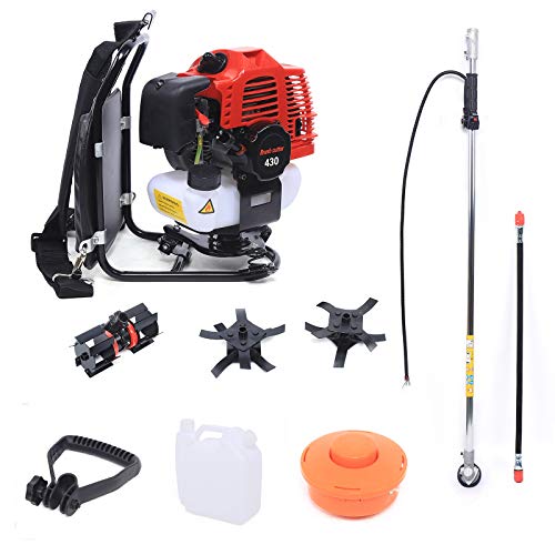 Backpack 52cc 2 Stroke 3 in 1 Multifunctional Brush Cutter Saw Tiller Backpack Type Grass Hedge Trimmer Cultivator Lawn Mower Tools