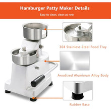 Naturalpowev Hamburger Press, Non-Stick Hamburger Patty Maker with Greaseproof Papers, Stainless Steel Burger Press Machine, Aluminum Burger Maker for Kitchen BBQ Grill,6"(150mm)