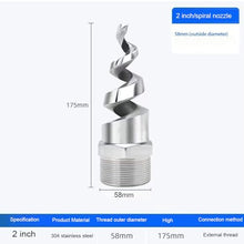 Spray Nozzle Tips, Stainless Steel Spiral Atomizing Nozzle 90 and 120 Degree 1/4 to 2 Inch Pack of Multiple Packaging Options(2 Inch-304 Stainless Steel,5pcs)