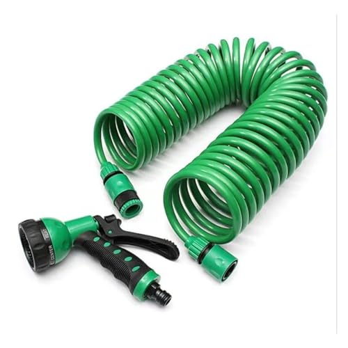 Garden supplies EVA Coil Garden Hose Spring Recoil Garden Water Hose with 3/4" Connector with 7 Function Sprayer for Pet Bathing Car Washing Irrigation supplies(100ft)