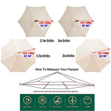 FKTHYO Parasols Replacement Parasol Canopy Cover 3/2.7m 8/6 Ribs Parasol Canopy Cover Replacement Patio Market Umbrella Waterproof Umbrella Replacement Top Shade Cover,Black-2.7m/8.8ft (6ribs)