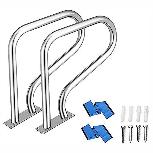 Stainless Steel Handrails Easy Mount Swimming Pool Safety Handrails for Inground Pool Entry 32X22.5in ()