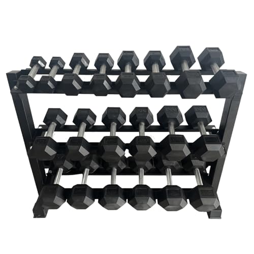 Mayhem Strength Rubber Hex Dumbbells 210lb Set Black
