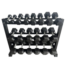Mayhem Strength Rubber Hex Dumbbells 210lb Set Black