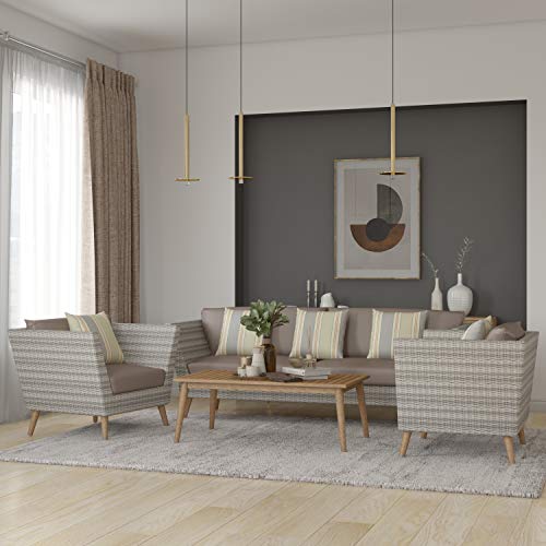 Brampton Wylam 4-Piece Indoor Conversation Set Wicker Brown