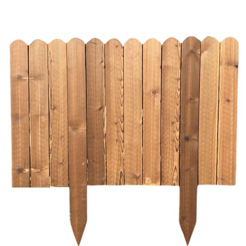 DECORN Garden Wooden Fence Wood Garden Edging Border Outdoor Landscape Border Edging for Gardens Lawns Balconies Courtyards Planting Fences, 35 ft(L),B-31.5" H