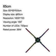 3d hologram fan 3D Holographic Fan Projector Advertising Display Lights 3D Hologram Advertising Lights Decorative Commercial Promotional Lights ( Wattage : 65cm )