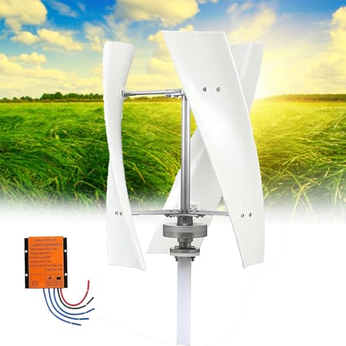 BLBDBFY Vertical Axis Wind Turbine Generator Kit 20000W with Electromagnetism Controller, 3 Blades Wind Turbine Power Generation, Permanent Magnet Generator for Mobile House Cabin(White,48V)