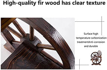 icVantA Patio Bench Outdoor Bench Park Bench Furniture Outdoor Retro Solid Wood Table and Chairs Wooden Wheel Design Outdoor Patio Furniture Single Seat with,Three-Piece Suit