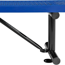 Global Industrial 6'L Heavy Duty Expanded Metal Mesh Flat Bench, Blue