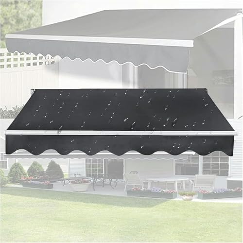 Manual Retractable Awning Door Window Awning Shelter Outdoor Canopy Home Deck Canopy with Manual Crank Handle（Frame Included ）