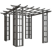 Outsunny 9' x 9' Vinyl Pergola Dark Gray