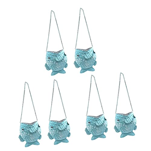 8 pcs Planter Fish Decoration Container Flowerpot Metal Creative Iron Shaped Flower Holder Pendant Wall Suspension Decor Arrangement Basket Art Hanging Wall-Mounted Rack (As Shownx3pcs 18X7CMx3pcs)