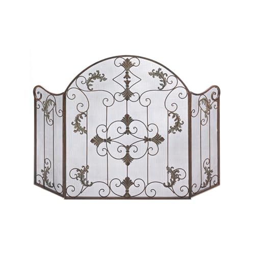 Fireplace Screen Warm American Rural Style Fireplace Screen Built-in Iron Frame Fireplace Screen for Living Room Fireplace Screen