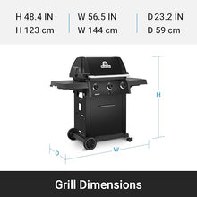 Broil King 844157 Signet 320 Shadow 3-Burner Natural Gas Grill in Black