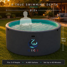 GIGI FRANCE Drop Stitch Inflatable Pool 13 ft x 59 in Deep, Rigid Hard Wall Above Ground Swimming Pool for Adults and Family, Sand Filter Pump and Electric Air Pump Included