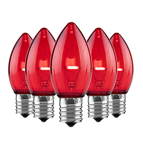 Holiday Lighting Outlet Set of 500 C9 LED Christmas Lights | Red Filament Bulbs for Indoor & Outdoor Use | Traditional Holiday Lighting
