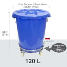 TRUNXUCL Rain Collection Barrel with Stand Water Storage with Casters Plastic Barrel with Lid Water Drum 12/17/24/32 Gallon(White,55x68cm/22x27in)