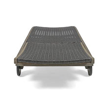 Christopher Knight Home Banzai Outdoor Wicker and Wood Chaise Lounge with Pull-Out Tray Grey