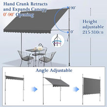Large Patio Shade Awning 59" 118" 158" Manual Adjustable Retractable Awnings, Waterproof Canopy Cover and Steel Frame for Outdoor Garden Balcony Window Sunshade Shelter, Umbrellas(Green,400cm)
