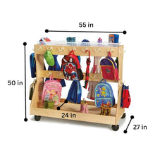 Jonti-Craft Mobile Backpack Cart with Clear Bins Classroom Coat Locker