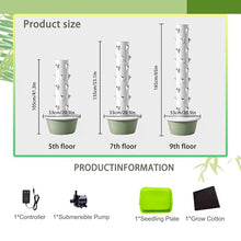 KONGQIAA 5/7/9-Tier Vertical Hydroponic Growing System - Space Saving Indoor Herb Garden Kit for 20-36 Plants, Soilless Aeroponic Tower for Lettuce, Basil, Strawberries Black 7-Layer Grower