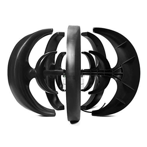 600W Wind Turbine Kits, 12V 24V 48V Portable Vertical Noise Wind Turbine Generator with Charging Controller Generator Wind Power Kit (Black),48v
