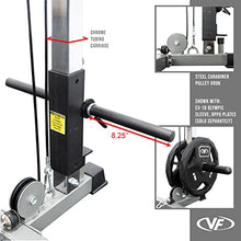 Valor Fitness Power Squat Rack with Lat Pull Attachment and Pull Up Bar Station Black