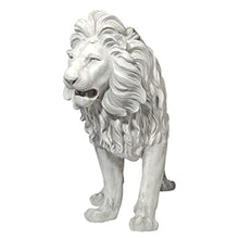 Design Toscano Regal Lion Sentinel of Grisham Manor Outdoor Entryway Garden Statue, Left, 37 Inch Tall, Cast Stone Resin, Antique Stone