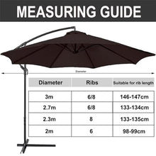 FKTHYO Parasols Garden Umbrella Cover 300cm/2.7M/2.300cm/2M Durable Replacement Canopy for Cantilever Parasol with 6 or 8 Arms Parasols,Khaki-200cmX100cm