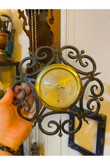 Antique Barometer Thermometer | Classic Metal Weather Station for Home Decor | Vintage Style Wall Hanging for Living Room or Study | 8 x 2 inches - Black, 8x2 inch
