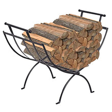 A1DFDFGOQSFG Firewood Rack Outdoor Foldable Rustproof Outdoor Firewood Rack with Handle, Without Cover Indoor Firewood Holder, Black Portable Log Stand,