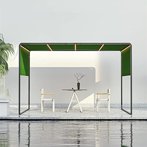 ZZYYZZ 3mx3m Pergola for Outdoor, Patio Gazebo with Aluminum Frame, Waterproof Top Canopy, 1.6m Adjustable Height Side Canopy, Backyard Sun Shelter,Green