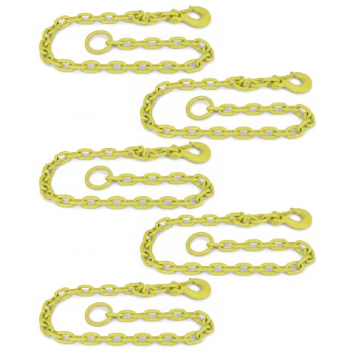Brush Grubber BG-12 Tugger 6 Foot Steel Link Extreme Chain w/Anti Backlash Design, for Attaching Brush Grubber Tools to ATV/Lawn Tractor (5 Pack)