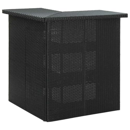 MNCVXAXG 8 Piece Patio Bar Set with Cushions, Black PE Rattan