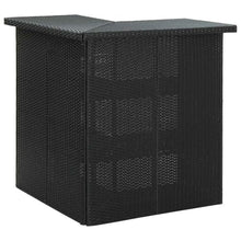 KDVXBCQJH 16 Piece Outdoor Patio Bar Set Poly Rattan Furniture Black