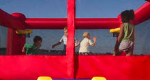 Blast Zone Double Play Inflatable Dual Hoops Bounce House with Blower Red