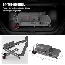 Feasto Portable Gas Grill with Foldable X-Frame Cart for Tailgating, Gray