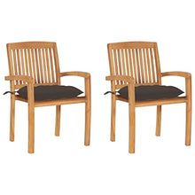 RJPLMFV Patio Chairs 2 pcs with Taupe Cushions Solid Teak Wood Outdoor Chairs Balcony Chair Deck Chairs for Gardens, courtyards