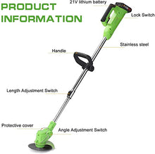 21V Portable Battery Electric Rotary Lawn Mower with U-Handle Rechargeable Lightweight Teles Ding Tools 1 Battery