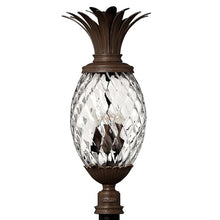 Hinkley Plantation Large Post Top Outdoor Lantern - 4-Light Pineapple Motif, Clear Optic Glass, Copper Bronze Finish