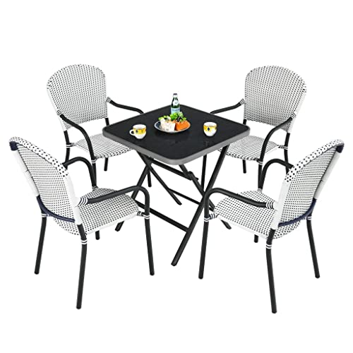 ONMYJFD Set of 4 Patio Dining Chairs with Stackable arms no Assembly Required